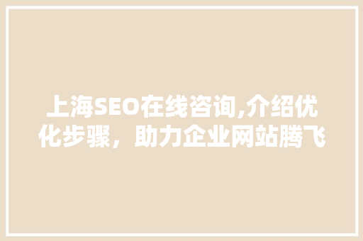 上海SEO在线咨询,介绍优化步骤，助力企业网站腾飞