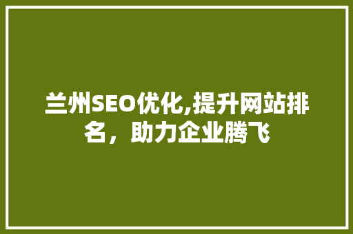 兰州SEO优化,提升网站排名，助力企业腾飞