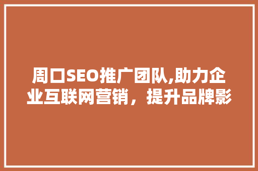 周口SEO推广团队,助力企业互联网营销，提升品牌影响力