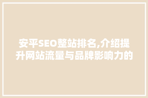 安平SEO整站排名,介绍提升网站流量与品牌影响力的秘密武器