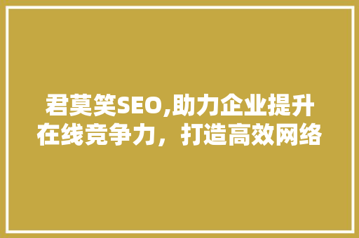 君莫笑SEO,助力企业提升在线竞争力，打造高效网络营销步骤