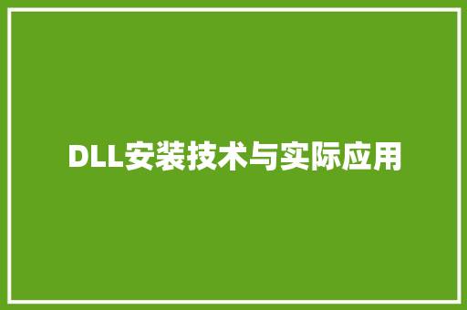 DLL安装技术与实际应用