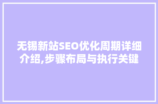 无锡新站SEO优化周期详细介绍,步骤布局与执行关键