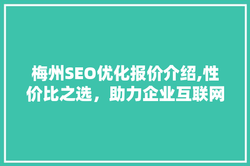 梅州SEO优化报价介绍,性价比之选，助力企业互联网腾飞