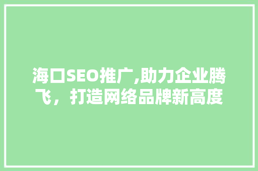 海口SEO推广,助力企业腾飞，打造网络品牌新高度