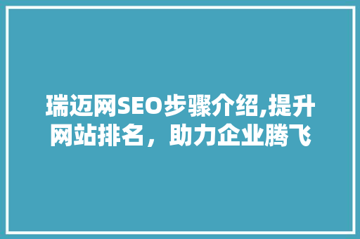 瑞迈网SEO步骤介绍,提升网站排名，助力企业腾飞  第1张