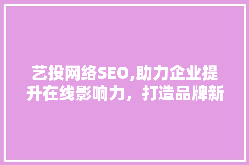 艺投网络SEO,助力企业提升在线影响力，打造品牌新高度