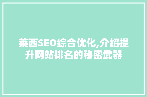 莱西SEO综合优化,介绍提升网站排名的秘密武器
