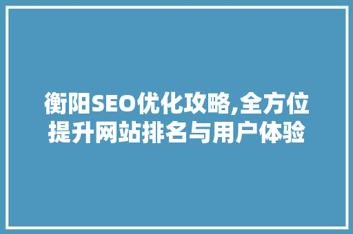 衡阳SEO优化攻略,全方位提升网站排名与用户体验