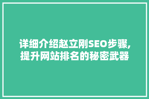 详细介绍赵立刚SEO步骤,提升网站排名的秘密武器