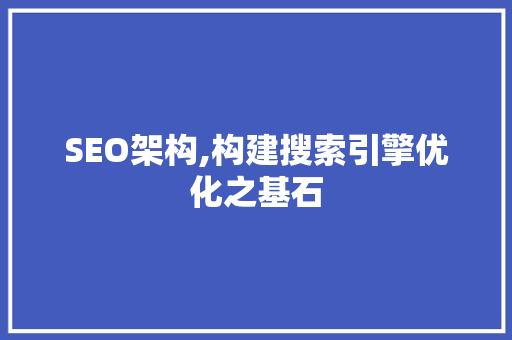 SEO架构,构建搜索引擎优化之基石