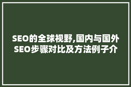 SEO的全球视野,国内与国外SEO步骤对比及方法例子介绍