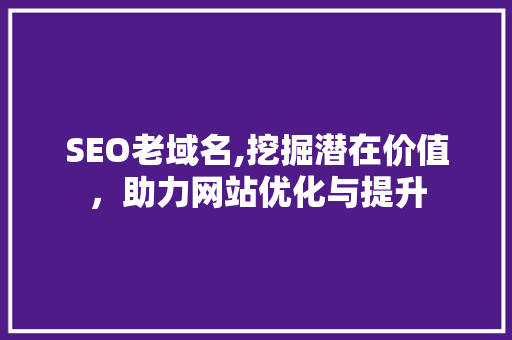 SEO老域名,挖掘潜在价值，助力网站优化与提升