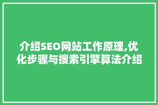 介绍SEO网站工作原理,优化步骤与搜索引擎算法介绍