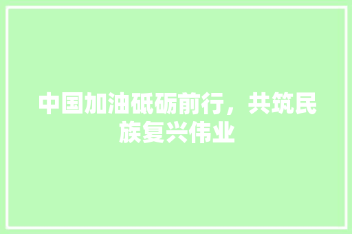 中国加油砥砺前行，共筑民族复兴伟业