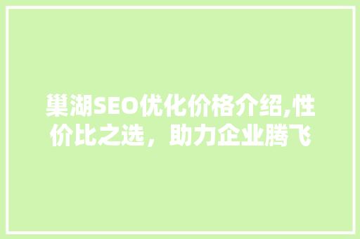 巢湖SEO优化价格介绍,性价比之选，助力企业腾飞