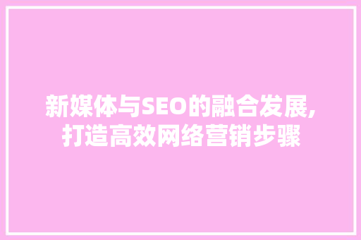 新媒体与SEO的融合发展,打造高效网络营销步骤