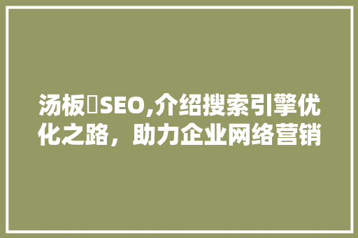 汤板唦SEO,介绍搜索引擎优化之路，助力企业网络营销