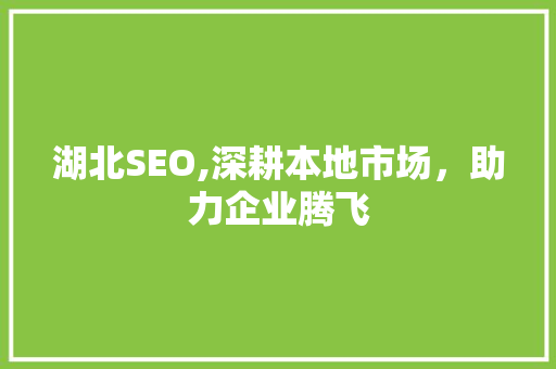 湖北SEO,深耕本地市场，助力企业腾飞