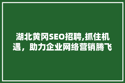 湖北黄冈SEO招聘,抓住机遇，助力企业网络营销腾飞