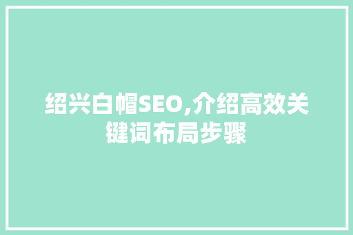 绍兴白帽SEO,介绍高效关键词布局步骤