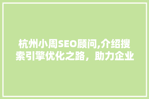 杭州小周SEO顾问,介绍搜索引擎优化之路，助力企业腾飞