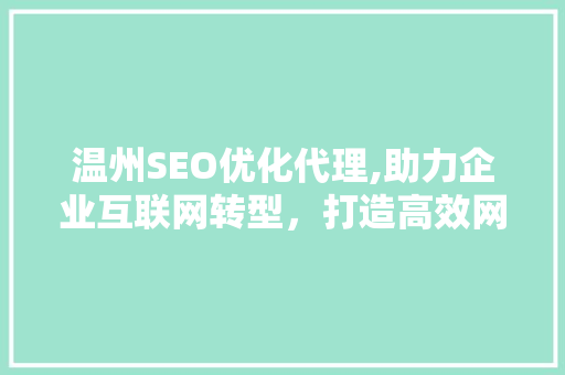 温州SEO优化代理,助力企业互联网转型，打造高效网络营销步骤