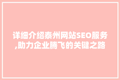详细介绍泰州网站SEO服务,助力企业腾飞的关键之路