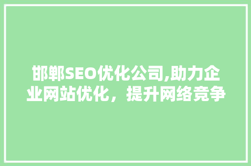 邯郸SEO优化公司,助力企业网站优化，提升网络竞争力