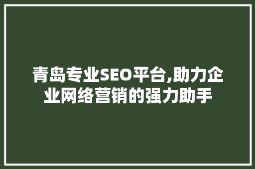 青岛专业SEO平台,助力企业网络营销的强力助手