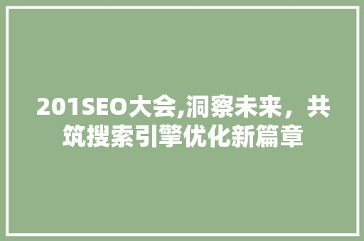201SEO大会,洞察未来，共筑搜索引擎优化新篇章
