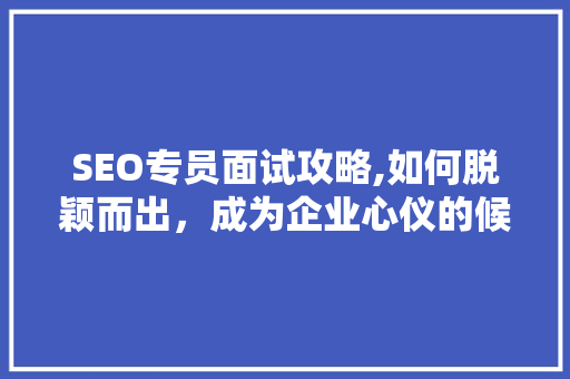 SEO专员面试攻略,如何脱颖而出，成为企业心仪的候选人