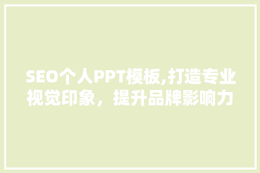SEO个人PPT模板,打造专业视觉印象，提升品牌影响力