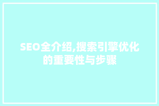 SEO全介绍,搜索引擎优化的重要性与步骤
