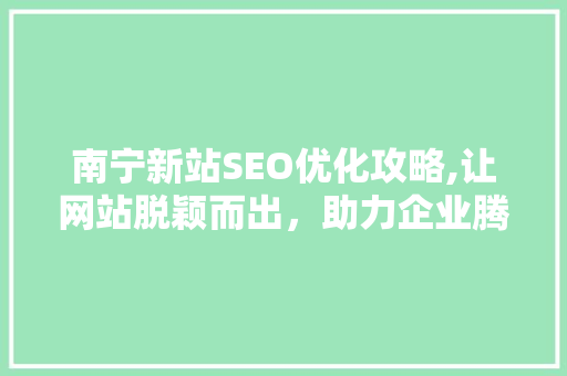 南宁新站SEO优化攻略,让网站脱颖而出，助力企业腾飞