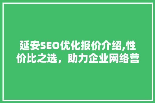 延安SEO优化报价介绍,性价比之选，助力企业网络营销腾飞