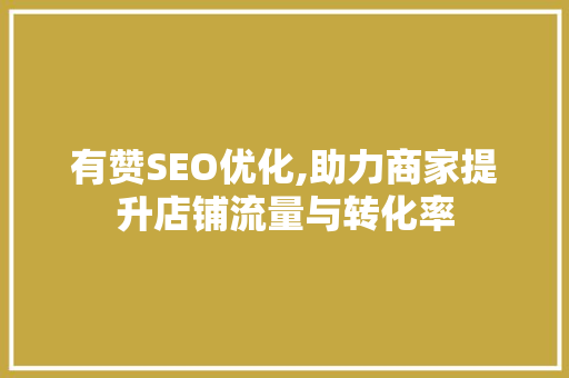 有赞SEO优化,助力商家提升店铺流量与转化率