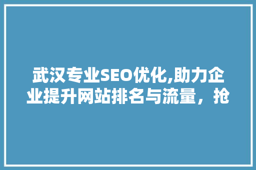 武汉专业SEO优化,助力企业提升网站排名与流量，抢占网络市场先机