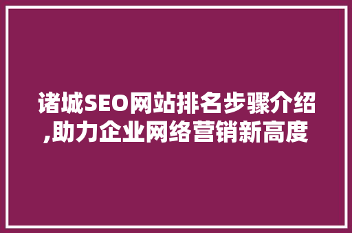 诸城SEO网站排名步骤介绍,助力企业网络营销新高度