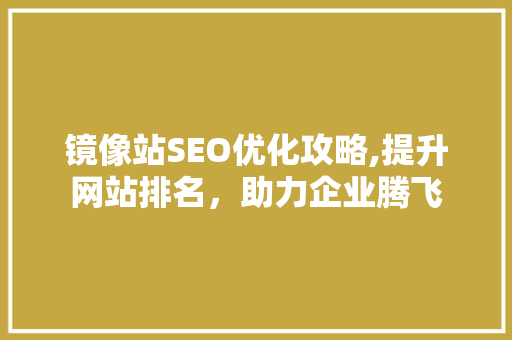镜像站SEO优化攻略,提升网站排名，助力企业腾飞