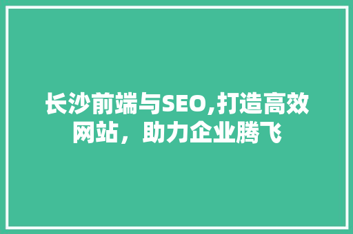 长沙前端与SEO,打造高效网站，助力企业腾飞