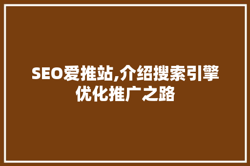 SEO爱推站,介绍搜索引擎优化推广之路