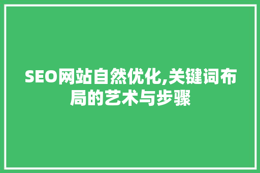 SEO网站自然优化,关键词布局的艺术与步骤
