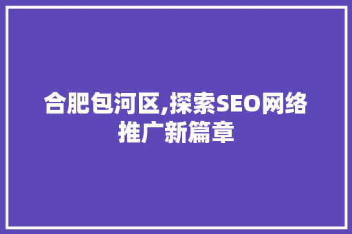 合肥包河区,探索SEO网络推广新篇章