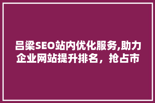 吕梁SEO站内优化服务,助力企业网站提升排名，抢占市场先机