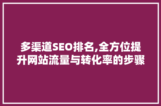 多渠道SEO排名,全方位提升网站流量与转化率的步骤介绍