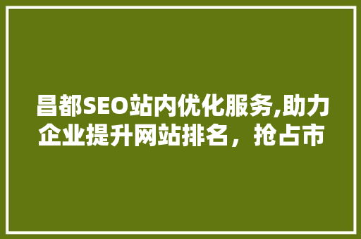 昌都SEO站内优化服务,助力企业提升网站排名，抢占市场先机