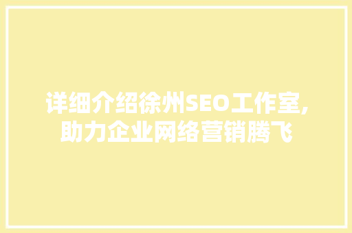 详细介绍徐州SEO工作室,助力企业网络营销腾飞