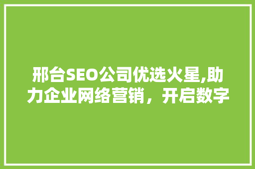 邢台SEO公司优选火星,助力企业网络营销，开启数字增长新篇章