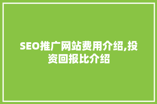 SEO推广网站费用介绍,投资回报比介绍